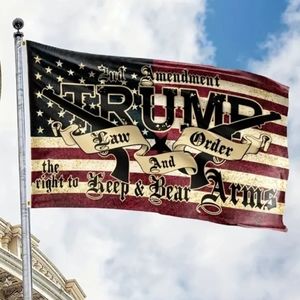 Trump Law and Order Vintage style Flag! Standard size 3' X 5' 🇺🇸